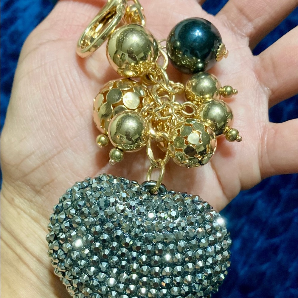 New Rhinestone Heart keychain - Picture 4 of 5